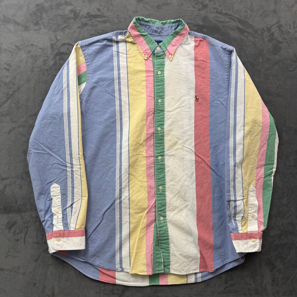 Polo Ralph Lauren Classic Fit Striped Oxford Shirt XXL Multi Color Pony Logo